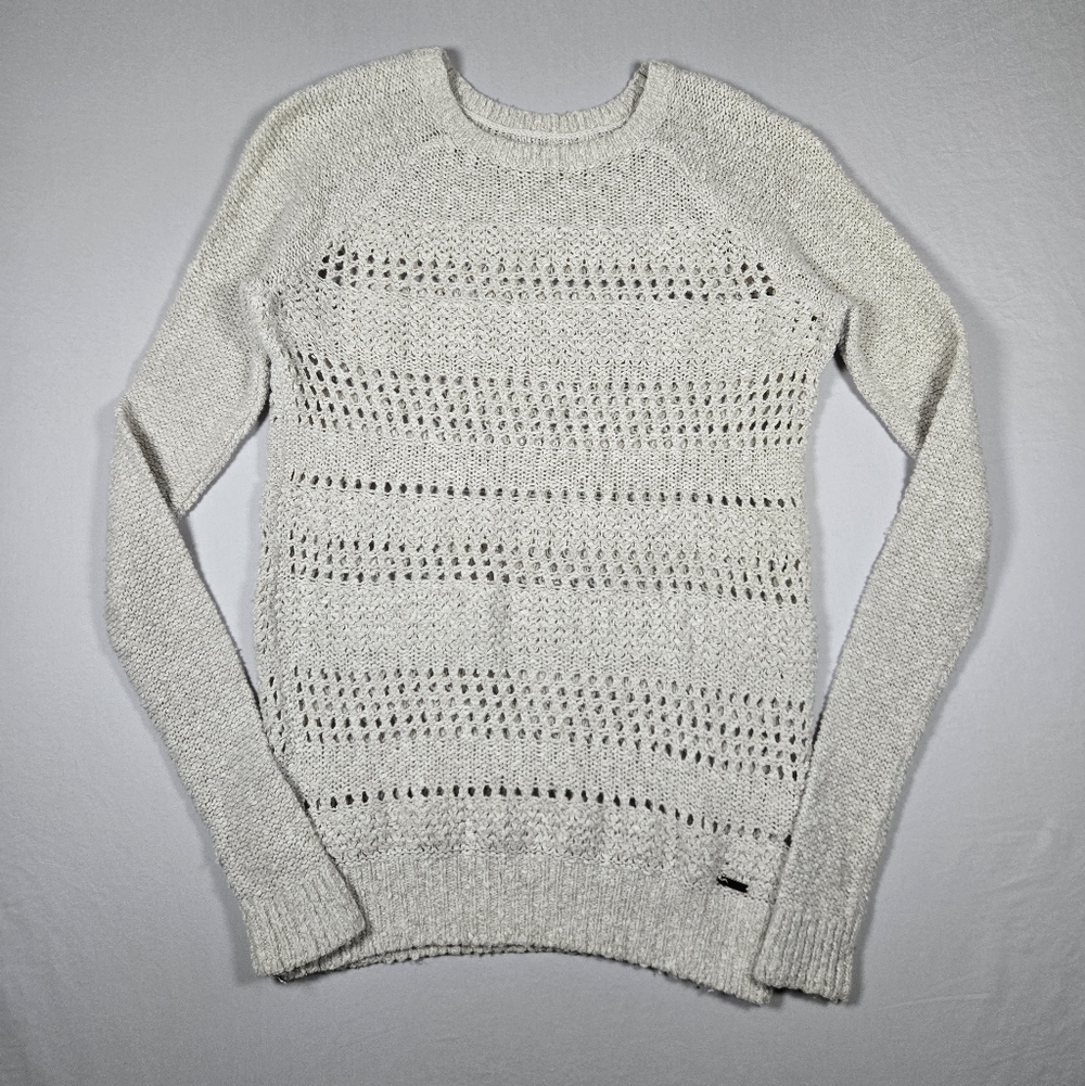 Vintage Abercrombie & Fitch Early 2000s Y2K Cream Knit Sweater - Size Small